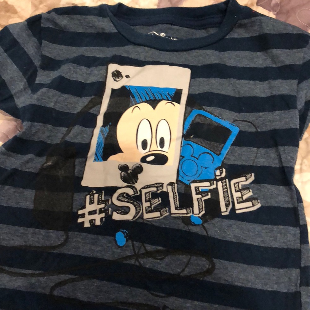 Cute Mickey blue stripe shirt